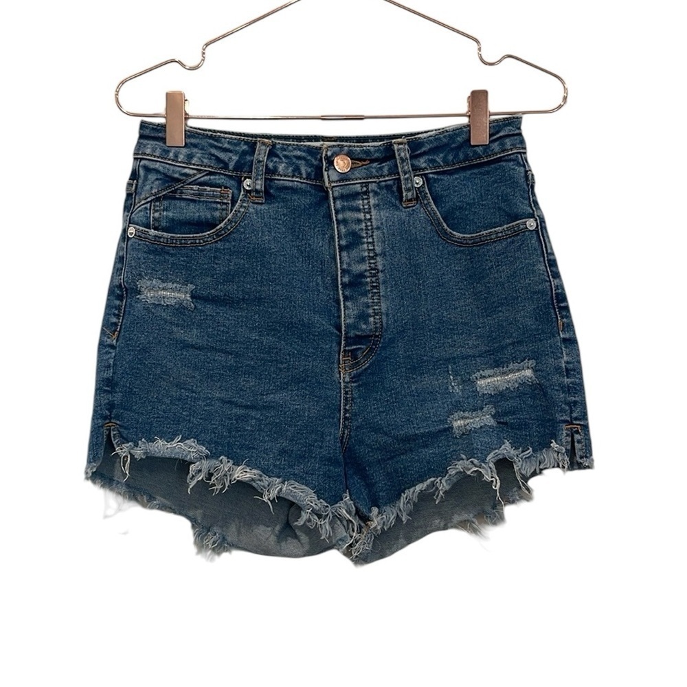 We The Free Crvy Vintage High Rise Short  Denim Blue Free People Sz 28